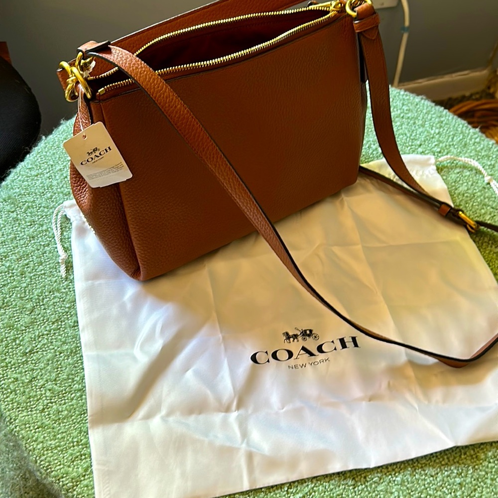 Coach brown saddle purse NWT